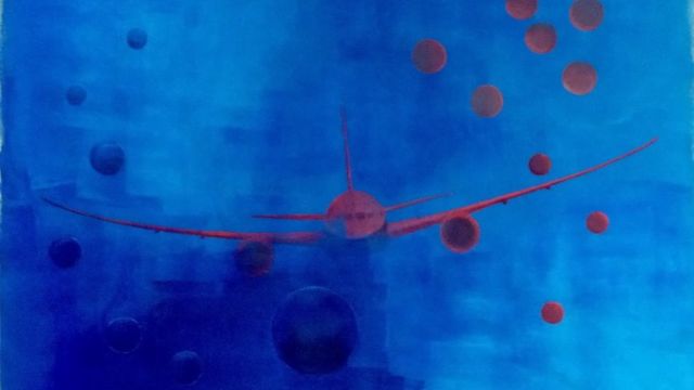 Airliner - 97x110 cm - Acrylique sur toile