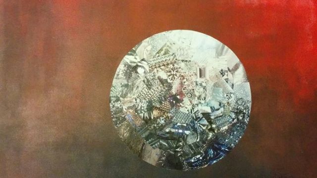 Coucher de Soleil - 61x46 cm - Acrylique & papier sur toile