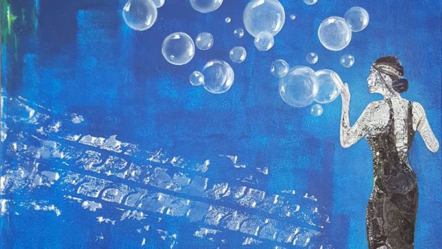 Daisy Buchanan - 65x54 cm - Acrylique & papier sur toile