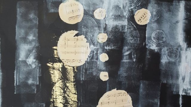 Distorsion - 73x53,5 cm - Acrylique, dorure & papier sur toile